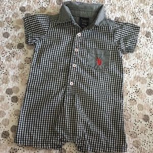 NWOT US Polo Assn. Black/White Checkered Onesie